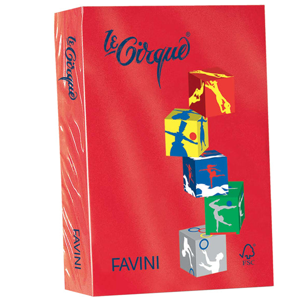 FAVINI - A71C504 - Carta Le Cirque - A4 - 80 gr - rosso scarlatto 209 - Favini - conf. 500 fogli