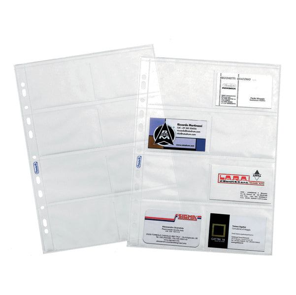 FAVORIT - 100460081 - Buste forate Portabiglietti - 8 Tasche - 22,2x31,2 cm - trasparente - Favorit - conf. 10 pezzi