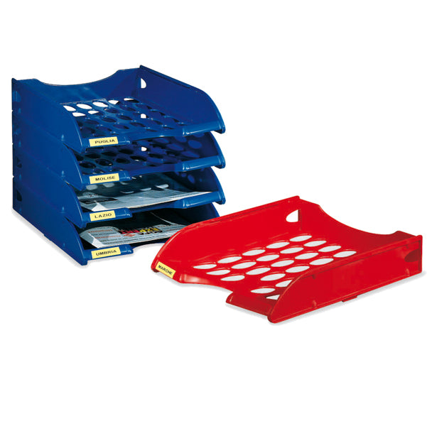 FELLOWES - E040AZ - Vaschetta portacorrispondenza forata E040 - 26 x 34,5 x 6,5 cm - blu - Fellowes