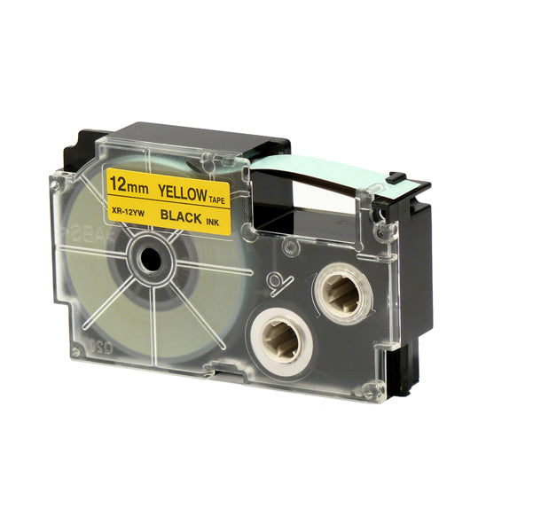 CASIO - XR-12YW1-W-DJ - Nastro - 12 mm x 8 mt - nero-giallo - Casio