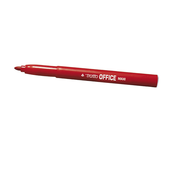 TRATTO - 731602 - Pennarelli Office punta feltro - punta maxi - tratto 0,80-2,00mm - rosso - Tratto - conf. 12 pezzi