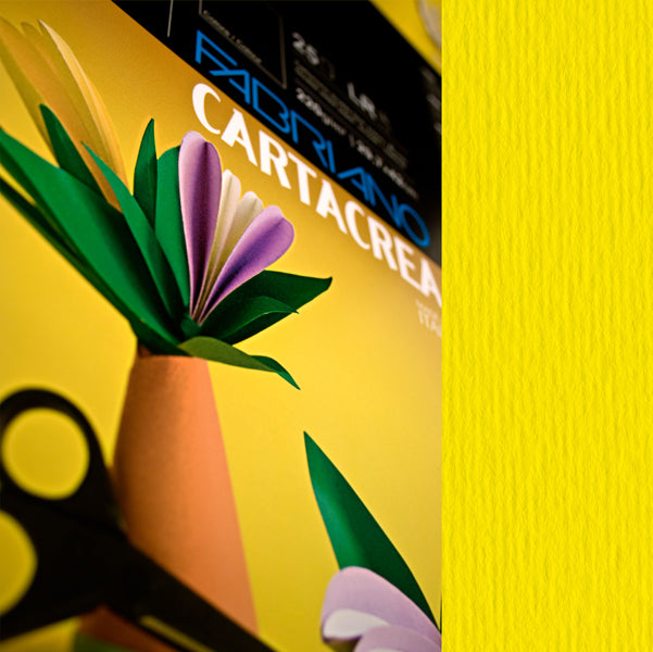 FABRIANO - 46435107 - Cartoncino CartaCrea - 35x50cm - 220gr - giallo 107 - Fabriano - blister 10 fogli
