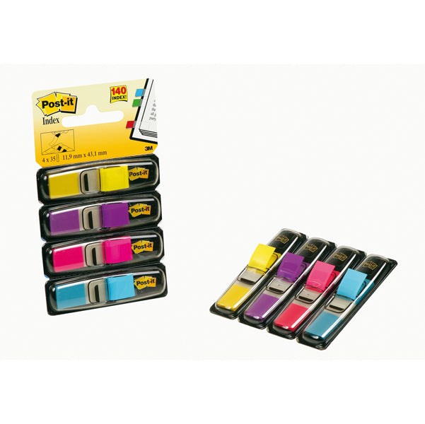 POST-IT - 28625. - Segnapagina Post it Index Mini - 683-4AB - 12 x 43,1 mm - 4 colori vivaci - Post it - conf. 140 pezzi