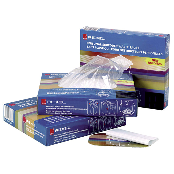 REXEL - 40060 - Sacchi per distruggidocumenti AS100 - fino a 40 L - PPL - Rexel - conf. 100 pezzi