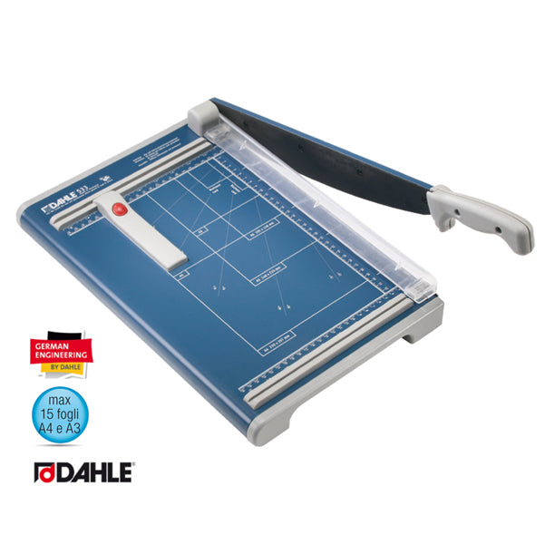 DAHLE - R000534 - Taglierina a leva 534 - 58,5 x 28,5 cm - 460 mm (A3) - 15 fogli - blu - Dahle