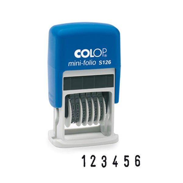 COLOP - S126 - Timbro Mini Folio S126 Numeratore - 6 colonne 3,8 mm - autoinchiostrante - Colop
