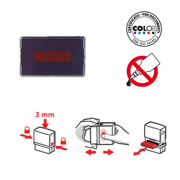 COLOP - E-2300-2 - Tampone di ricambio E-2300-2 - rosso-blu - Colop