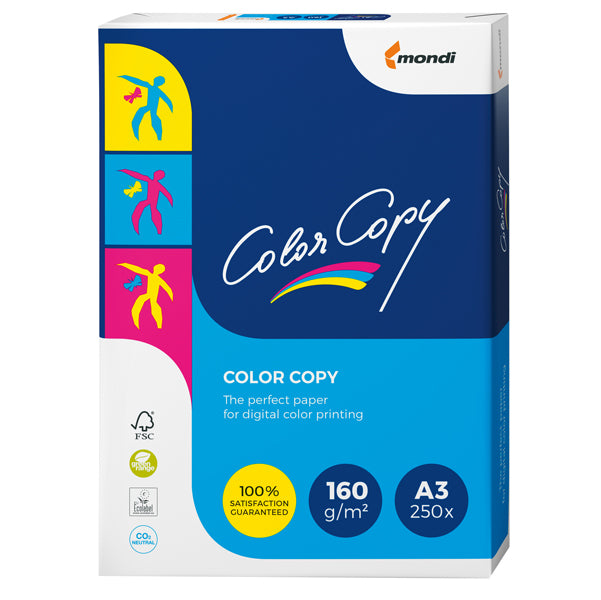 MONDI - 6342 - Carta Color Copy - A3 - 160 gr - bianco - Mondi - conf. 250 fogli