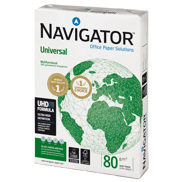 NAVIGATOR - 252X80B021297drop - Carta Universal - A4 - 80 gr - bianco - Navigator - conf. 500 fogli (ordine drop max 25 risme)