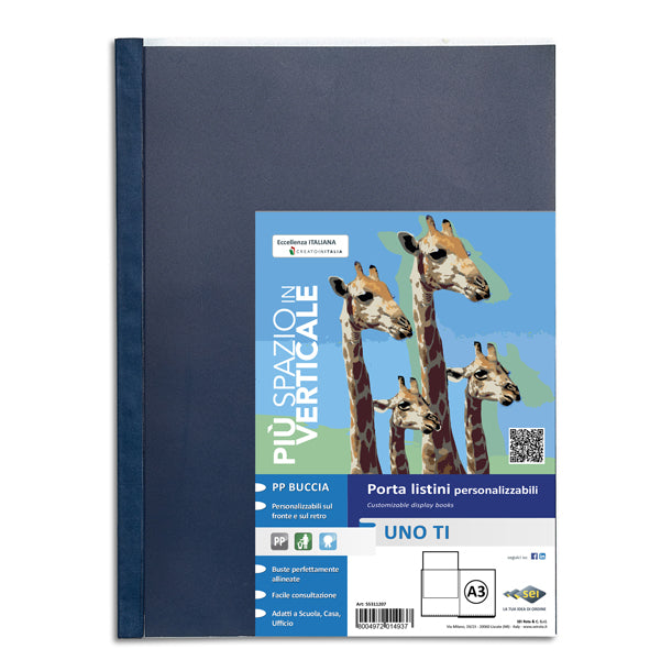 SEI ROTA - 55312407 - Portalistini personalizzabile Uno TI - 30x42 cm (libro) - 24 buste - blu - Sei Rota