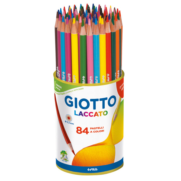 GIOTTO - 52010000 - Pastelli - laccato - diametro mina 3,80 mm - colori assortiti - Giotto - barattolo 84 pezzi