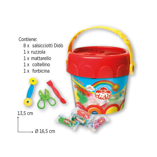 DIDO - 397700 - Pasta modellabile DiDO' medio - DiDO' - secchiello 8 salsicciotti con attrezzi
