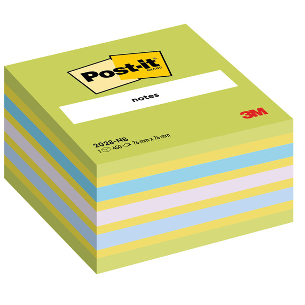 POST-IT - 7100172387 - Blocco foglietti Cubo - 2028-NB - 76 x 76 mm - 72 gr - colori assortiti - 450 fogli - Post it