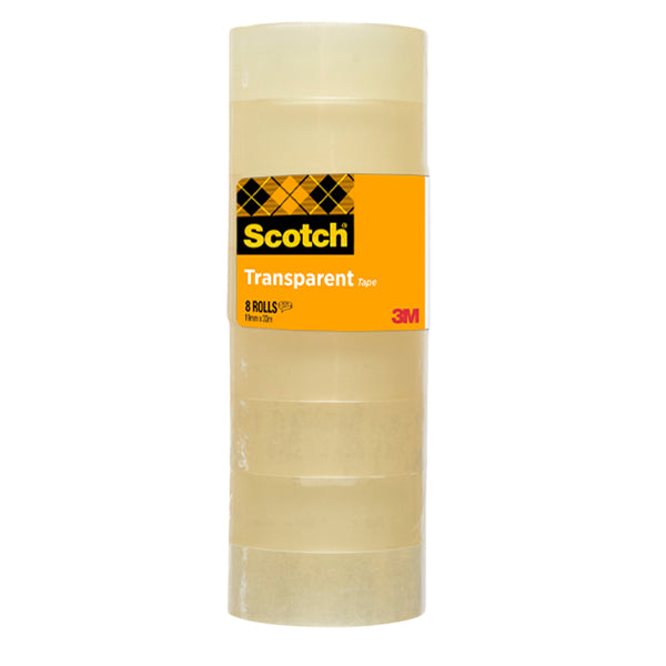 SCOTCH - 7100213205 - Nastro adesivo 508 - 1,9 cm x 33 m - trasparente - Scotch - torre 8 rotoli