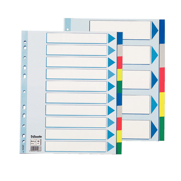 ESSELTE - 15267 - Separatore - 10 tasti colorati - PP - A4 maxi - 24,5x29,7 cm - multicolore - Esselte