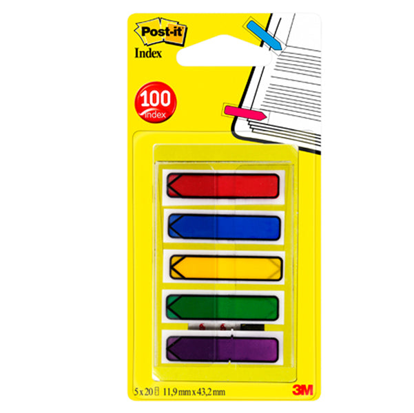 POST-IT - 90843 - Segnapagina Post it Index Mini Freccia - 684-4ARR1EU - 12 x 43,2 mm - 5 colori classici - Post it - conf. 100 pezzi