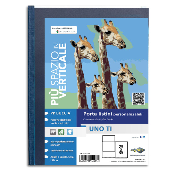 SEI ROTA - 55252407 - Portalistini personalizzabile Uno TI - 25x35 cm - 24 buste - blu - Sei Rota
