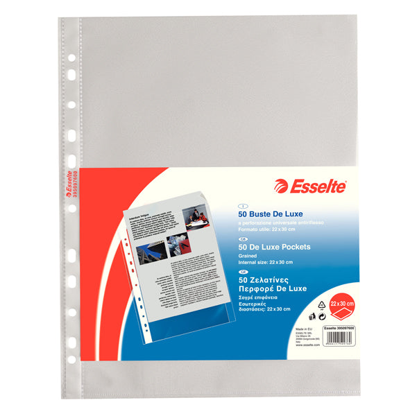 ESSELTE - 395097600 - Buste forate CopySafe - DeLuxe - buccia - 22x30 cm - trasparente - Esselte - conf. 50 pezzi