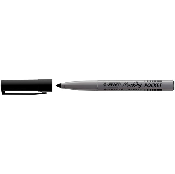 BIC - 820902 - Marcatori permanente Marking a base d'alcool - punta pocket tonda 1,10mm - nero - Bic - conf. 12 pezzi