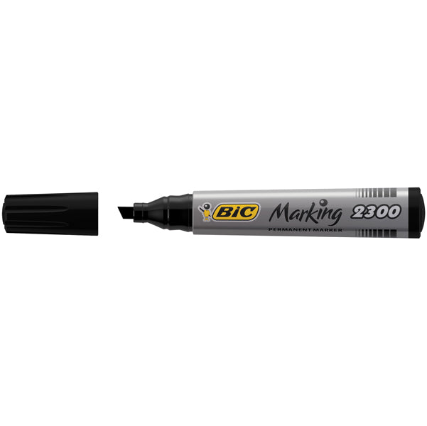 BIC - 820926 - Marcatori permanente Marking a base d'alcool - punta scalpello 3,70-5,50mm - nero - Bic - conf. 12 pezzi