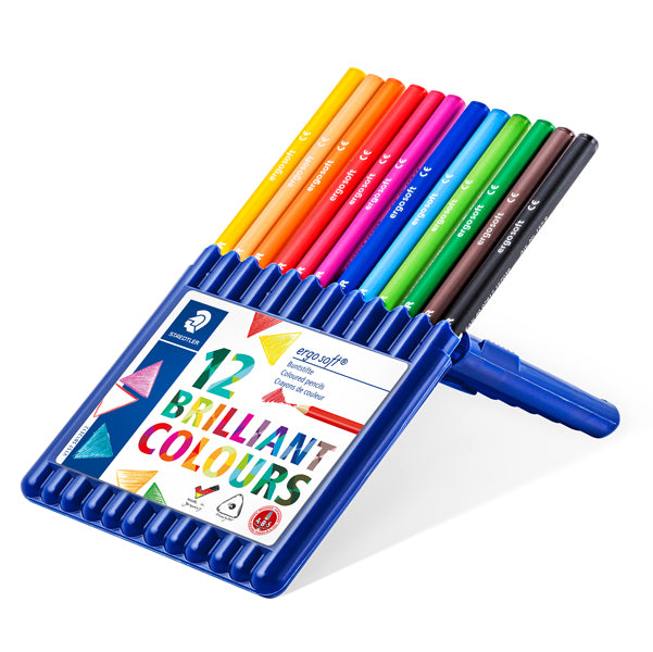STAEDTLER - 157 SB12 - Matite colorate Ergosoft - triangolari - colori assortiti - Staedtler - astuccio 12 pezzi