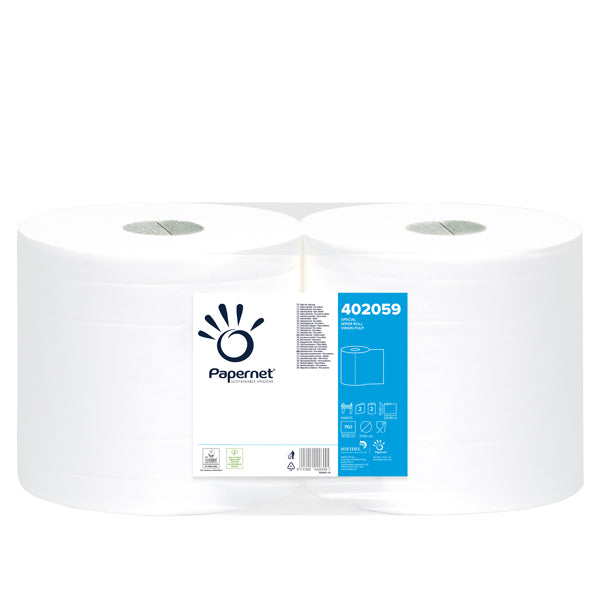 PAPERNET - 402059 - Bobina asciugatutto Special - 2 veli - microgoffrata - diametro 27 cm - 18 gr - 30,5x26 cm - bianco - Papernet