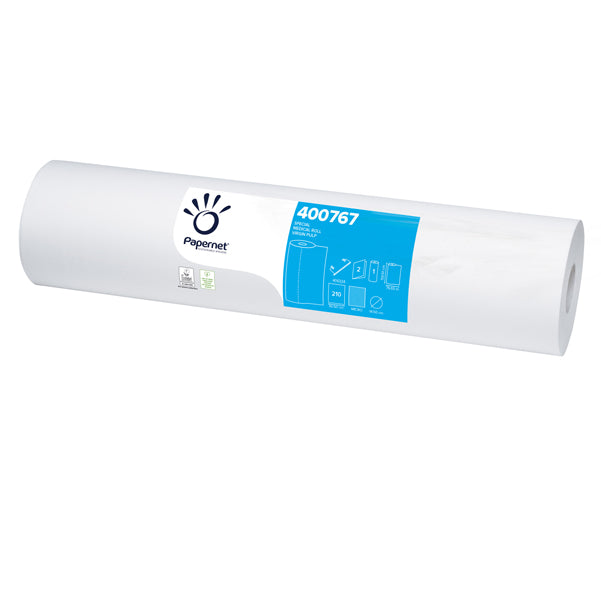 PAPERNET - 400767 - Lenzuolino medico Eco 80 - diametro 14,5 cm - 59,5 cm x 76,7 mt - bianco - Papernet