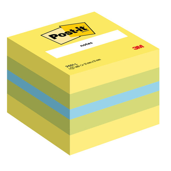POST-IT - 7100172394 - Blocco foglietti Minicubo - 2051-L - 51 x 51 mm - 72 gr - colori assortiti - 400 fogli - Post it