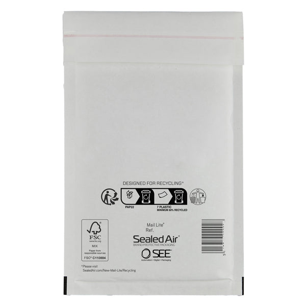 SEALED AIR - 100405581 - Busta imbottita Mail Lite - K (35 x 47 cm) - bianco - Sealed Air - conf. 10 pezzi