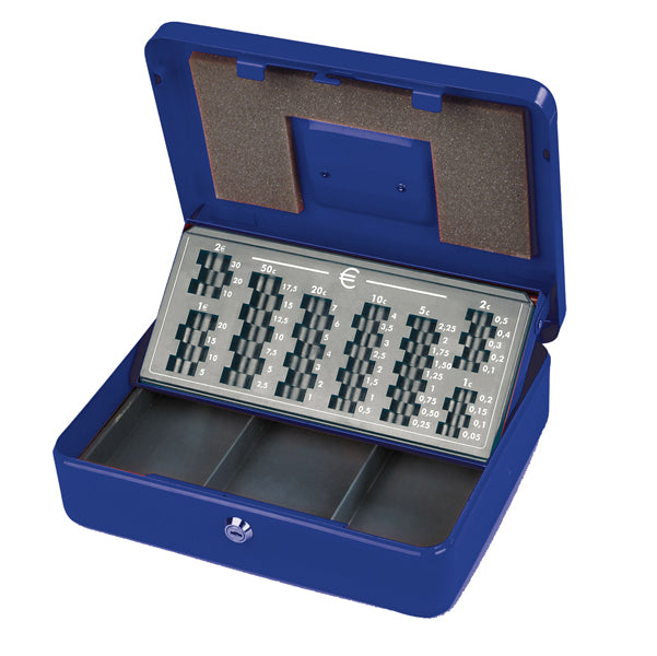 METALPLUS - 2553-4A - Cassetta portavalori Europa - 30 x 24 x 9 cm - blu - Metalplus