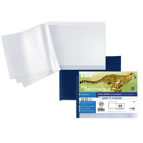 SEI ROTA - 55242407 - Portalistini personalizzabile Uno TI - 30x22 cm (album) - 24 buste - blu - Sei Rota
