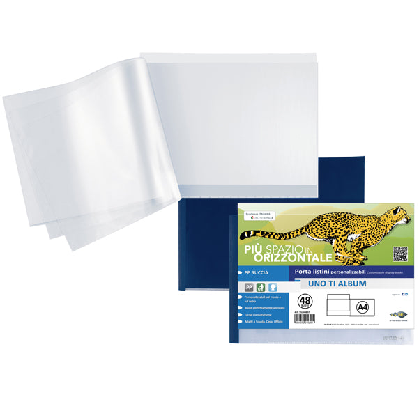 SEI ROTA - 55244807 - Portalistini personalizzabile Uno TI - 30x22 cm (album) - 48 buste - blu - Sei Rota