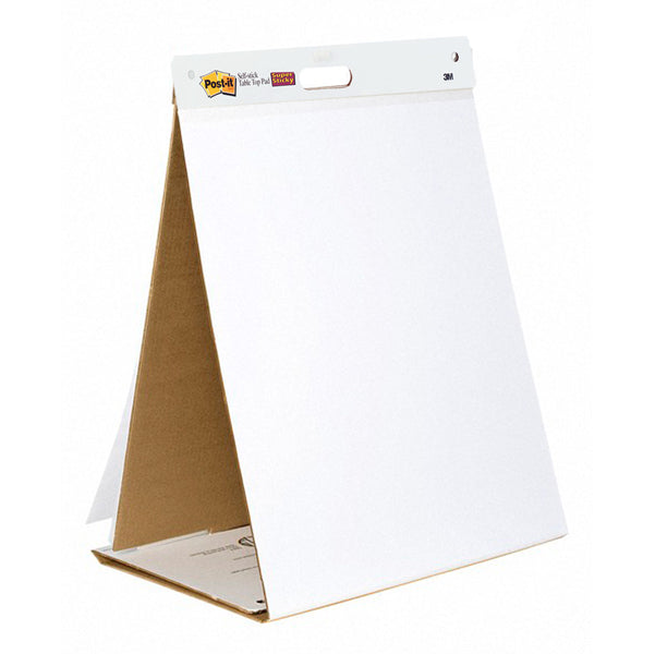 POST-IT - 7100171586 - Blocco-Lavagna da tavolo Super Sticky autoportante - 563R - 20 fogli in carta riciclata - 58,4 x 50,8 cm - bianco - Post it