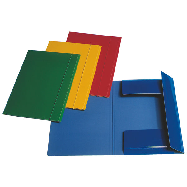 ESSELTE - 390346180 - Cartellina con elastico - cartoncino plastificato - 3 lembi - 550 gr - 25x35 cm - verde - Esselte