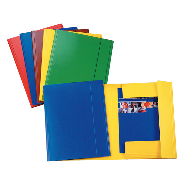 ESSELTE - 390342090 - Cartellina con elastico - presspan - 3 lembi - 870 gr - 25x35 cm - giallo - Esselte