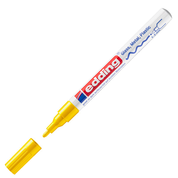 EDDING - E-751 005 - Marcatore 751 a vernice - punta fine da 1,0 a 2,0mm - giallo - Edding