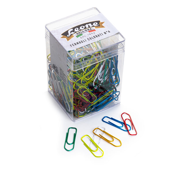 LEONE - FX25 - Fermagli metallizzati - n. 4 - 3,2 cm - colori assortiti - Leone - conf. 250 pezzi