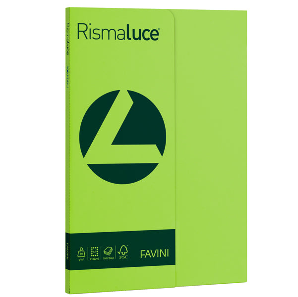 FAVINI - A69M144 - Carta Rismaluce Small - A4 - 90 gr - pistacchio 54 - Favini - conf. 100 fogli