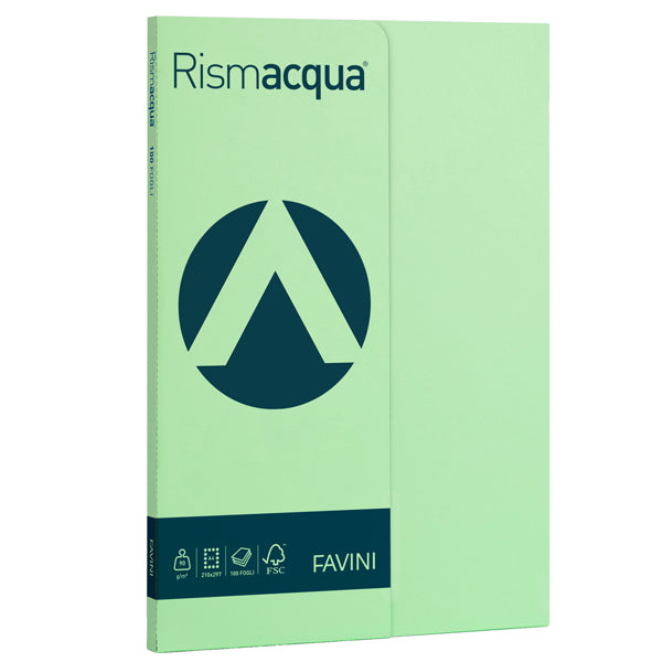 FAVINI - A69P144 - Carta Rismacqua Small - A4 - 90 gr - verde chiaro 09 - Favini - conf. 100 fogli