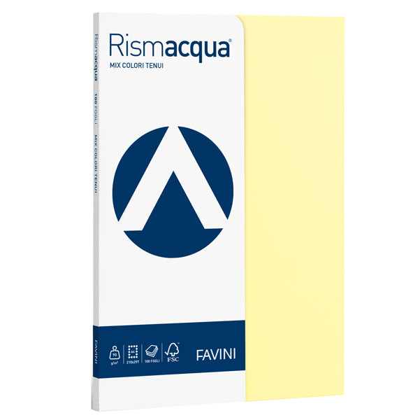 FAVINI - A69X124 - Carta Rismacqua Small - A4 - 90 gr - mix 5 colori - Favini - conf. 100 fogli