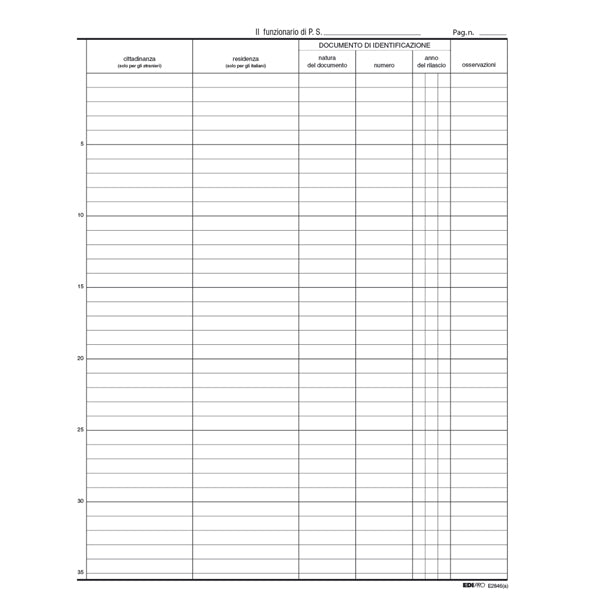 EDIPRO - E2846 - Registro persone alloggiate - 31 x 24,5cm - 46pg - Edipro