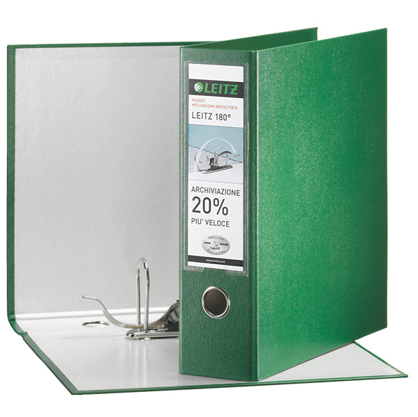 LEITZ - 390765180 - Registratore Leitz 180 G65 - dorso 8 cm - protocollo 23x33 cm - verde - Leitz