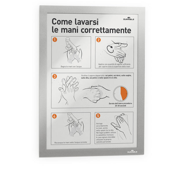 DURABLE - 4871-23 - Cornice magnetica Duraframe - A5 - 15 x 21 cm - silver - Durable