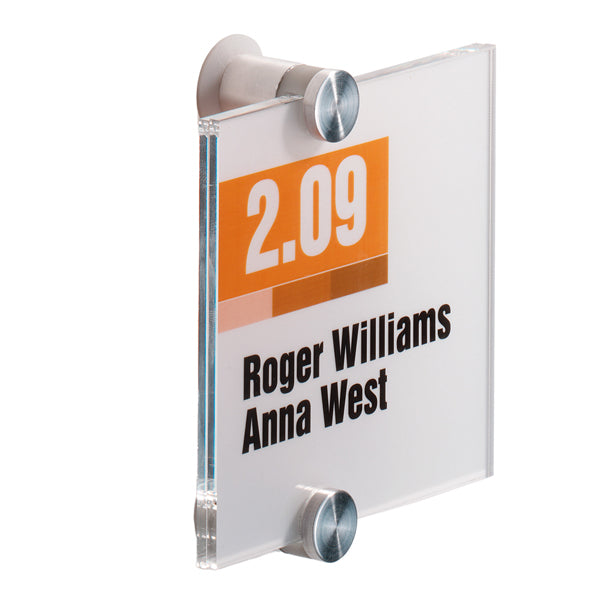 DURABLE - 4820-19 - Targa per porte-pareti Crystal Sign - 10,5 x 10,5 cm - Durable