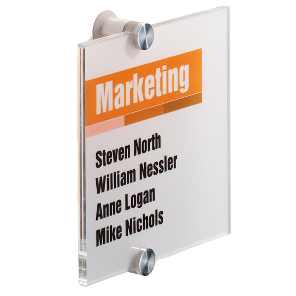 DURABLE - 4822-19 - Targa per porte-pareti Crystal Sign - 14,8 x 14,8 cm - Durable