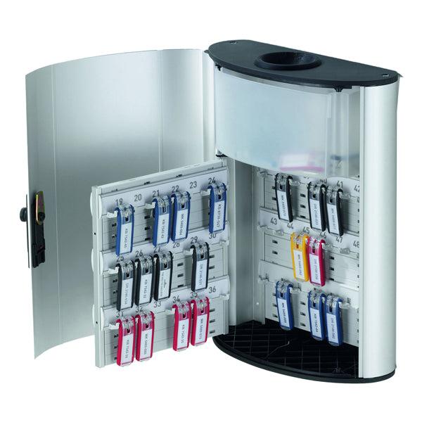 DURABLE - 1968-23 - Cassetta portachiavi da parete Key Box Plus - 30,2x40x11,8 cm - 54 posti - grigio -Durable