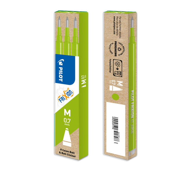 PILOT - 006608 - Refill a sfera Frixionball - punta 0,7mm - verde lime - Pilot - conf. 3 pezzi