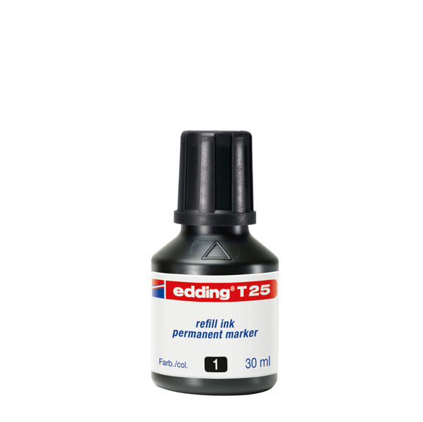 EDDING - E-T25 001 - Ricarica Inchiostro per Marcatore Permanente - contenuto 30ml - nero - Edding