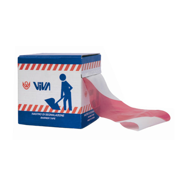 VIVA - 1650 - Nastro segnaletico di sicurezza - 7,5 cm x 200 m - rosso-bianco - Viva