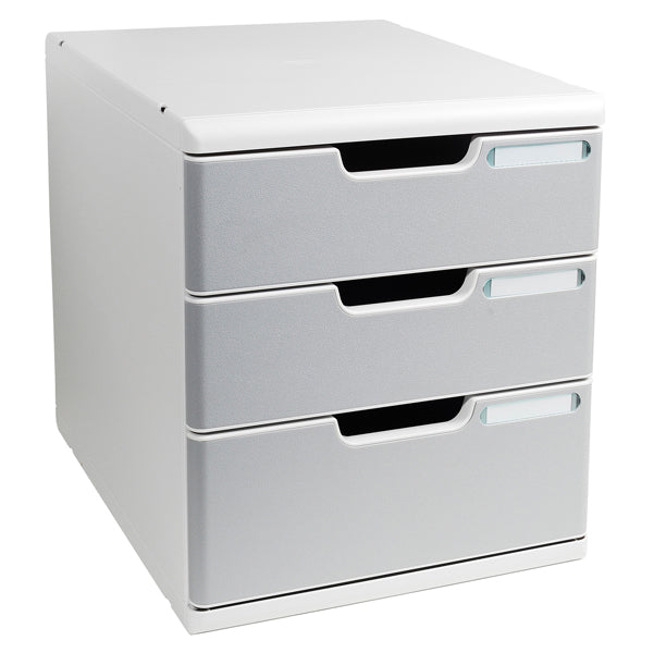 EXACOMPTA - 325041D - Cassettiera Modulo A4 - 28,8 x 32 x 35 cm - 3 cassetti - grigio-granito - Exacompta